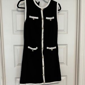 Forever 21 Black and White Buttoned Mini Dress
